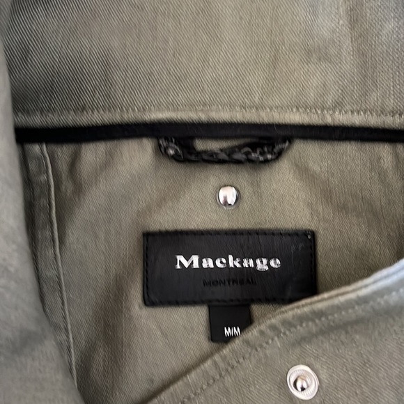 Mackage khaki moto motorcycle leather bomber jacket M biker - Picture 3 of 16